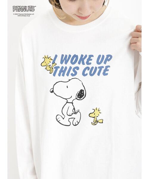 Samansa Mos2(サマンサ モスモス)の「【PEANUTS×SamansaMos2】プリントロンT(Tシャツ/カットソー・レディース・チャコールグレー/キナリ/オフホワイト・F)」の20枚目の写真
