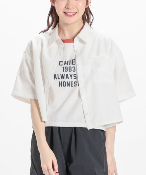 Honeys（ハニーズ）の「ショート丈シャツ（シャツ/ブラウス・レディース・サックスブルー/ホワイト系その他/ホワイト・LL/L/M/S/SS）」の5枚目の写真