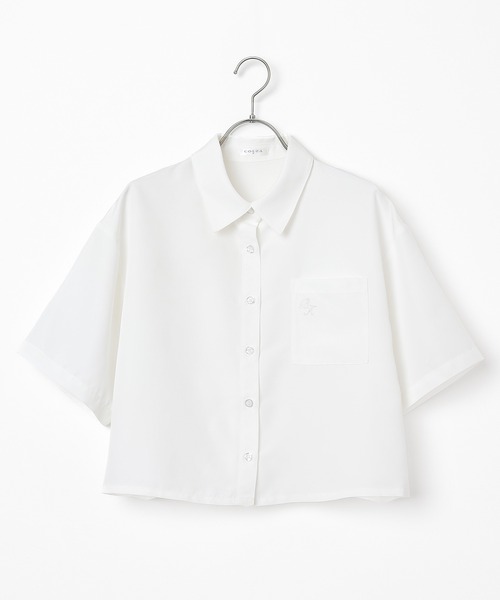 Honeys（ハニーズ）の「ショート丈シャツ（シャツ/ブラウス・レディース・サックスブルー/ホワイト系その他/ホワイト・LL/L/M/S/SS）」の11枚目の写真