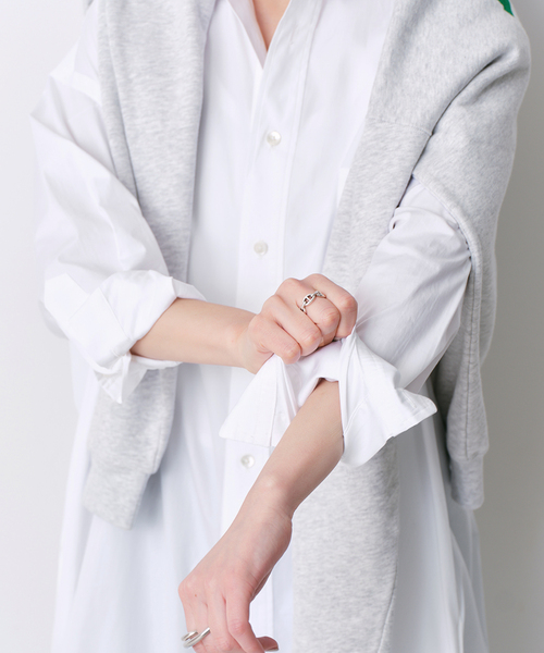 TICCA（ティッカ）の「【TICCA / ティッカ】 スクエアビッグシャツワンピース（シャツワンピース・レディース・ホワイト/ブラック系その他/ブルー・FREE）」の16枚目の写真