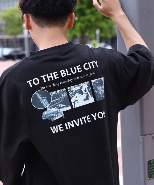 ZIP FIVE（ジップファイブ）の「【ZIP FIVE】 ストリート フォトグラフィック プリント ビッグシルエット 半袖 Tシャツ（Tシャツ/カットソー・メンズ・ブラック系/ホワイト/ブラック系1/ブラック/ホワイト系/ホワイト系1・MEDIUM/LARGE）」の6枚目の写真