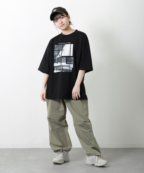 ZIP FIVE（ジップファイブ）の「【ZIP FIVE】 ストリート フォトグラフィック プリント ビッグシルエット 半袖 Tシャツ（Tシャツ/カットソー・メンズ・ブラック系/ホワイト/ブラック系1/ブラック/ホワイト系/ホワイト系1・MEDIUM/LARGE）」の20枚目の写真