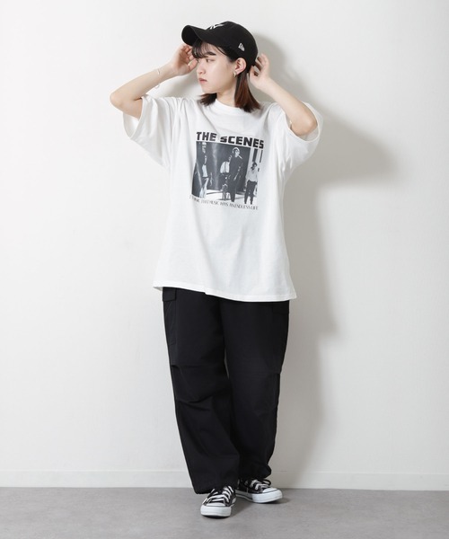 ZIP FIVE（ジップファイブ）の「【ZIP FIVE】 ストリート フォトグラフィック プリント ビッグシルエット 半袖 Tシャツ（Tシャツ/カットソー・メンズ・ブラック系/ホワイト/ブラック系1/ブラック/ホワイト系/ホワイト系1・MEDIUM/LARGE）」の9枚目の写真