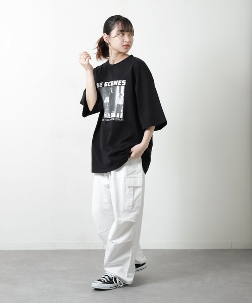 ZIP FIVE（ジップファイブ）の「【ZIP FIVE】 ストリート フォトグラフィック プリント ビッグシルエット 半袖 Tシャツ（Tシャツ/カットソー・メンズ・ブラック系/ホワイト/ブラック系1/ブラック/ホワイト系/ホワイト系1・MEDIUM/LARGE）」の17枚目の写真
