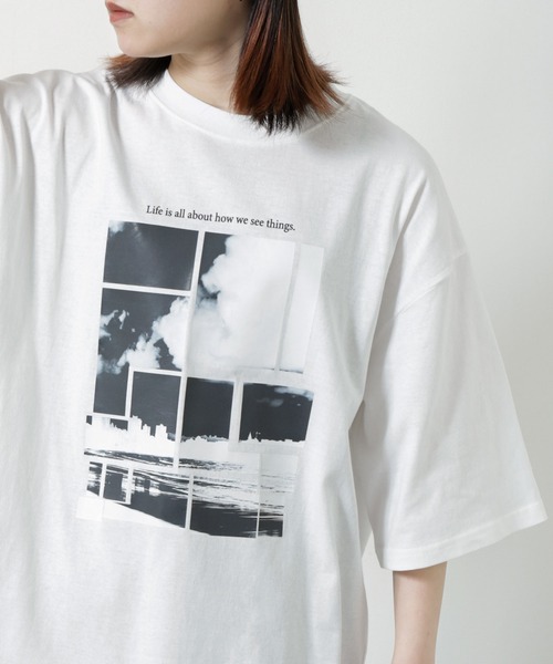 ZIP FIVE（ジップファイブ）の「【ZIP FIVE】 ストリート フォトグラフィック プリント ビッグシルエット 半袖 Tシャツ（Tシャツ/カットソー・メンズ・ブラック系/ホワイト/ブラック系1/ブラック/ホワイト系/ホワイト系1・MEDIUM/LARGE）」の11枚目の写真