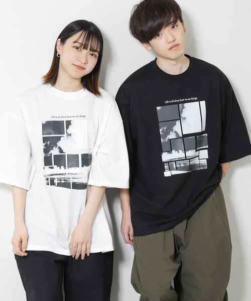 ZIP FIVE（ジップファイブ）の「【ZIP FIVE】 ストリート フォトグラフィック プリント ビッグシルエット 半袖 Tシャツ（Tシャツ/カットソー・メンズ・ブラック系/ホワイト/ブラック系1/ブラック/ホワイト系/ホワイト系1・MEDIUM/LARGE）」の13枚目の写真