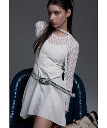 FANCY CLUB | A'GEM/9 × .kom 『 FANCY CLUB/ファンシークラブ』 PINCH RUFFLE SLEEVELESS ONE-PIECE/ラッフルスリーブレスワンピース(キャミソール)