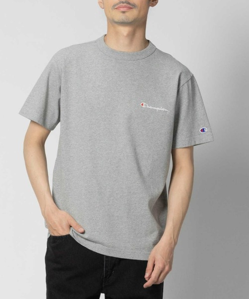 Champion(チャンピオン)の「Champion(チャンピオン)【メンズ】スクリプト天竺半袖Tシャツ(Tシャツ/カットソー・メンズ・ダークグリーン/グレー/ホワイト/ブラック/ブルー/ダークベージュ・S/M/L/XL)」の3枚目の写真