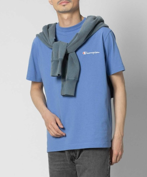 Champion(チャンピオン)の「Champion(チャンピオン)【メンズ】スクリプト天竺半袖Tシャツ(Tシャツ/カットソー・メンズ・ダークグリーン/グレー/ホワイト/ブラック/ブルー/ダークベージュ・S/M/L/XL)」の6枚目の写真