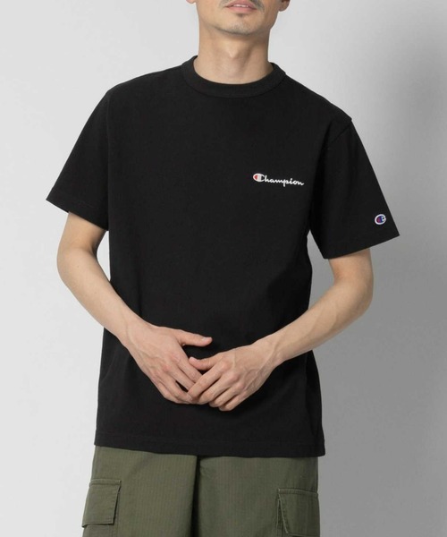 Champion(チャンピオン)の「Champion(チャンピオン)【メンズ】スクリプト天竺半袖Tシャツ(Tシャツ/カットソー・メンズ・ダークグリーン/グレー/ホワイト/ブラック/ブルー/ダークベージュ・S/M/L/XL)」の1枚目の写真