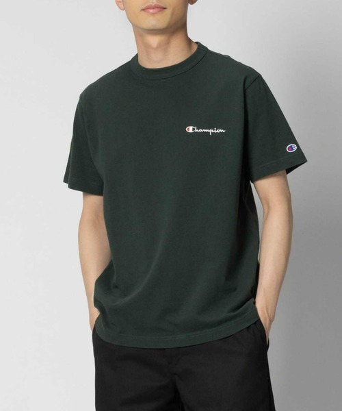 Champion(チャンピオン)の「Champion(チャンピオン)【メンズ】スクリプト天竺半袖Tシャツ(Tシャツ/カットソー・メンズ・ダークグリーン/グレー/ホワイト/ブラック/ブルー/ダークベージュ・S/M/L/XL)」の5枚目の写真