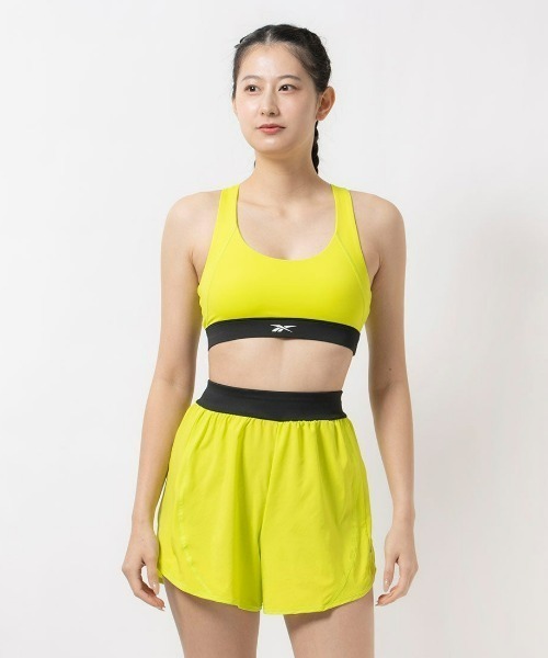 Reebok（リーボック）の「レーサーバック ブラトップ / ID TRAIN RACER BRA（スポーツブラ・レディース・イエロー/ピンク/ブラック・X-SMALL/SMALL/MEDIUM/LARGE/X-LARGE/XX-LARGE）」の2枚目の写真