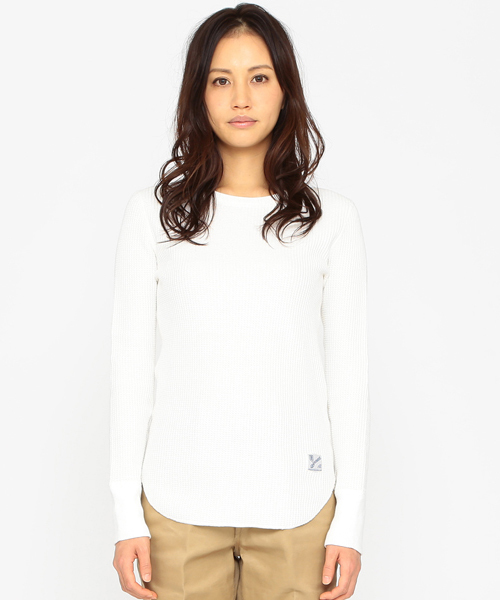 B:MING by BEAMS（ビーミングバイビームス）の「saintete×ビーミング by ビームス / “BBB” 別注サーマル Tシャツ（Tシャツ/カットソー・レディース・ネイビー/オフホワイト/グレー・MEDIUM/SMALL）」の4枚目の写真