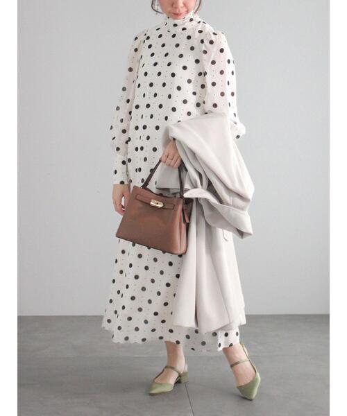 Te chichi（テチチ）の「シアードットハイネックワンピース（ワンピース・レディース・オフホワイト/ブラック・F）」の22枚目の写真