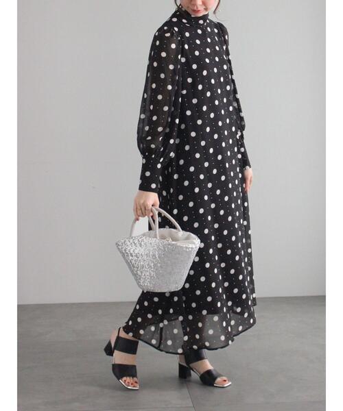 Te chichi（テチチ）の「シアードットハイネックワンピース（ワンピース・レディース・オフホワイト/ブラック・F）」の16枚目の写真
