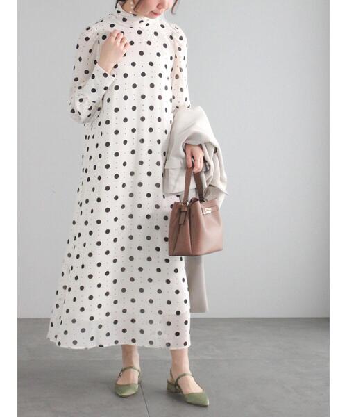 Te chichi（テチチ）の「シアードットハイネックワンピース（ワンピース・レディース・オフホワイト/ブラック・F）」の19枚目の写真