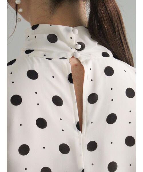 Te chichi（テチチ）の「シアードットハイネックワンピース（ワンピース・レディース・オフホワイト/ブラック・F）」の12枚目の写真