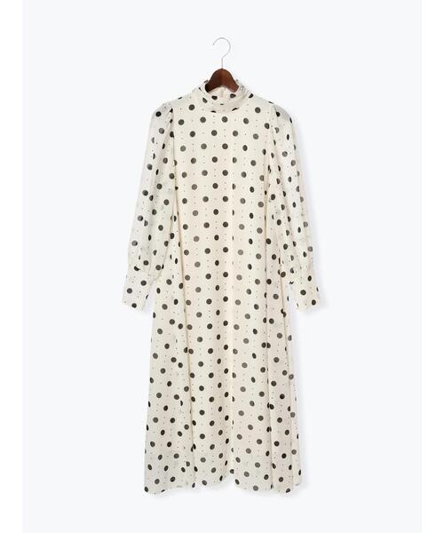 Te chichi（テチチ）の「シアードットハイネックワンピース（ワンピース・レディース・オフホワイト/ブラック・F）」の4枚目の写真