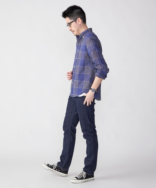 SHIPS(シップス)の「【WEB限定】SHIPS: MADE IN JAPAN ワンポイントロゴ チェックボタンダウンシャツ(シャツ/ブラウス・メンズ・ネイビー/グリーン/オレンジ・SMALL/MEDIUM/LARGE/X-LARGE)」の7枚目の写真