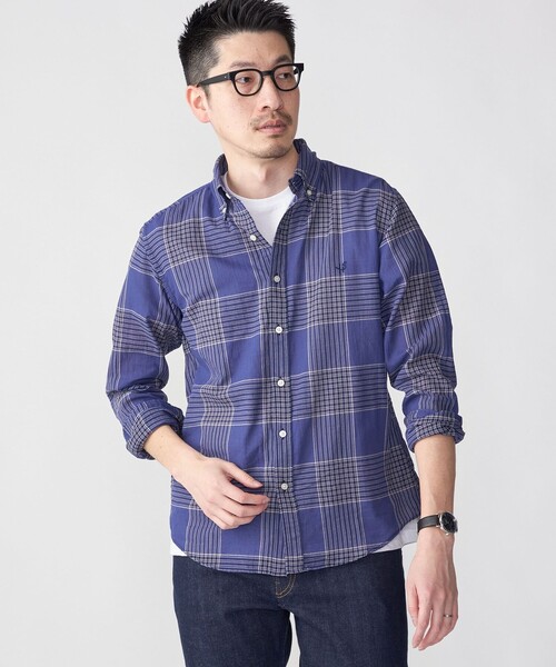 SHIPS(シップス)の「【WEB限定】SHIPS: MADE IN JAPAN ワンポイントロゴ チェックボタンダウンシャツ(シャツ/ブラウス・メンズ・ネイビー/グリーン/オレンジ・SMALL/MEDIUM/LARGE/X-LARGE)」の11枚目の写真