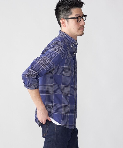 SHIPS(シップス)の「【WEB限定】SHIPS: MADE IN JAPAN ワンポイントロゴ チェックボタンダウンシャツ(シャツ/ブラウス・メンズ・ネイビー/グリーン/オレンジ・SMALL/MEDIUM/LARGE/X-LARGE)」の14枚目の写真