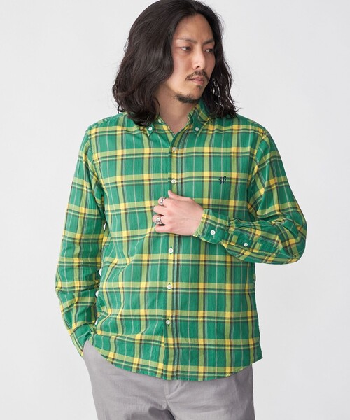 SHIPS(シップス)の「【WEB限定】SHIPS: MADE IN JAPAN ワンポイントロゴ チェックボタンダウンシャツ(シャツ/ブラウス・メンズ・ネイビー/グリーン/オレンジ・SMALL/MEDIUM/LARGE/X-LARGE)」の15枚目の写真