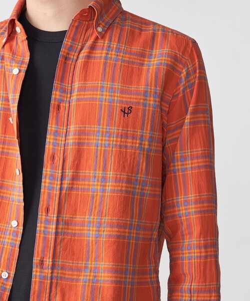 SHIPS(シップス)の「【WEB限定】SHIPS: MADE IN JAPAN ワンポイントロゴ チェックボタンダウンシャツ(シャツ/ブラウス・メンズ・ネイビー/グリーン/オレンジ・SMALL/MEDIUM/LARGE/X-LARGE)」の18枚目の写真