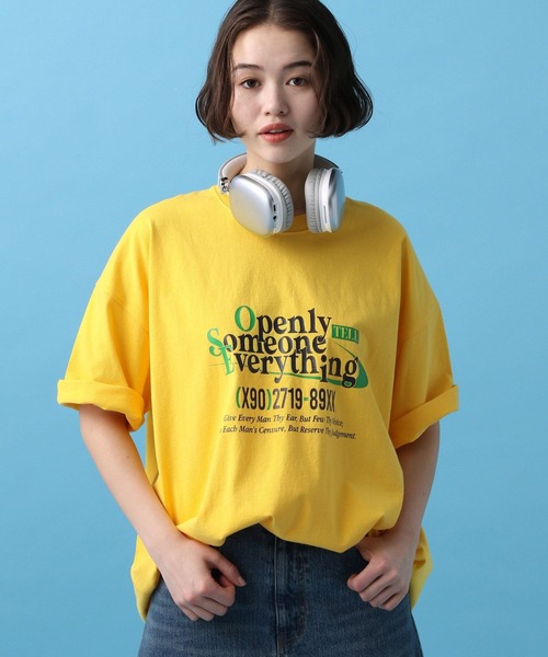 PBLIM(ページボーイリム)の「PBLIM/ショップロゴT(Tシャツ/カットソー・レディース・チャコールグレー/オフホワイト/イエロー/ネイビー・MEDIUM/LARGE)」の14枚目の写真