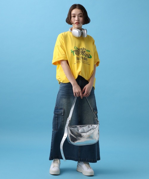 PBLIM(ページボーイリム)の「PBLIM/ショップロゴT(Tシャツ/カットソー・レディース・チャコールグレー/オフホワイト/イエロー/ネイビー・MEDIUM/LARGE)」の5枚目の写真