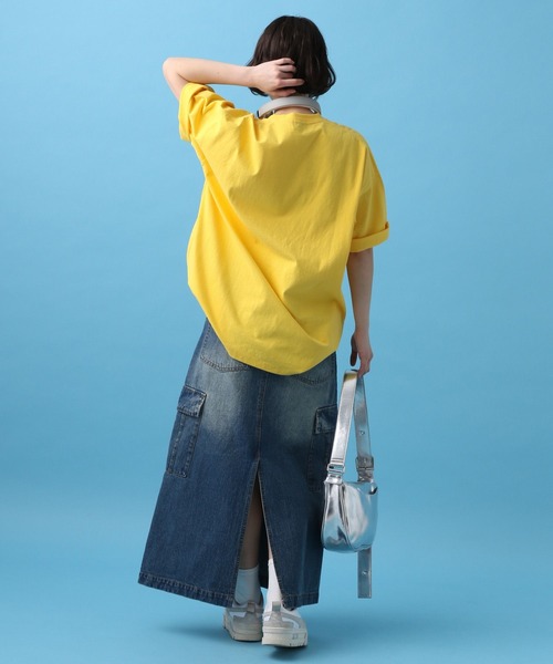 PBLIM(ページボーイリム)の「PBLIM/ショップロゴT(Tシャツ/カットソー・レディース・チャコールグレー/オフホワイト/イエロー/ネイビー・MEDIUM/LARGE)」の7枚目の写真