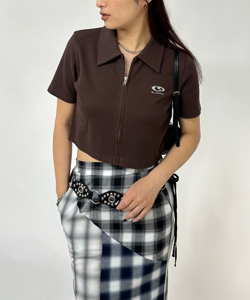 WHO'S WHO gallery（フーズフーギャラリー）の「【SLOPPY/スロッピー】フューチャーロゴジップ半袖TEE（Tシャツ/カットソー・レディース・オフホワイト/グレー/チャコールグレー/ブラック/ライトグレー/ブラック系その他/レッド/ブラック系その他2/グレー系その他/ブラック系その他3/グレー系その他2/ブラウン/ホワイト系その他・FREE）」の12枚目の写真