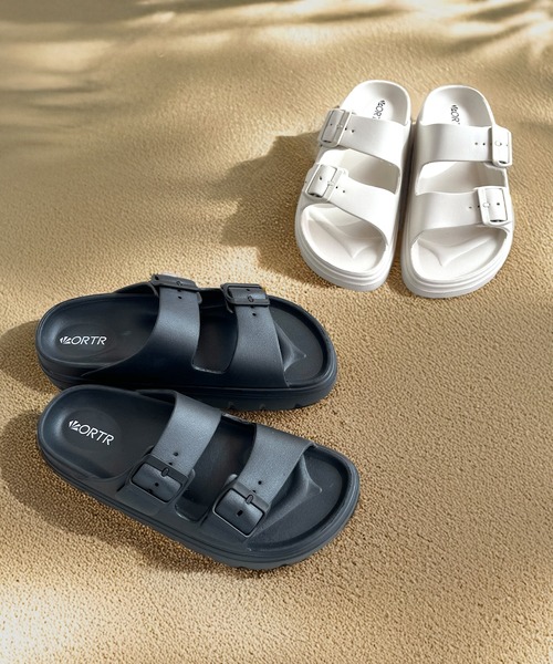 ORiental TRaffic(オリエンタルトラフィック)の「リカバリー ダブルベルト厚底サンダル/OT3220(サンダル・レディース・ホワイト/ブラック・L/M/S/LL/24.5cm/22.5cm/23.5cm)」の3枚目の写真