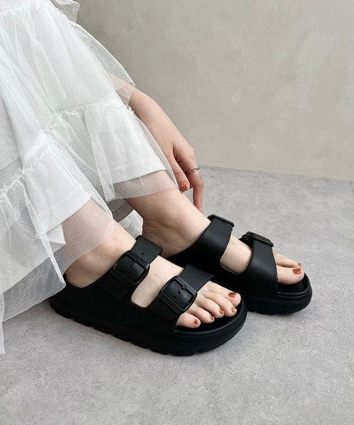 ORiental TRaffic(オリエンタルトラフィック)の「リカバリー ダブルベルト厚底サンダル/OT3220(サンダル・レディース・ホワイト/ブラック・L/M/S/LL/24.5cm/22.5cm/23.5cm)」の15枚目の写真