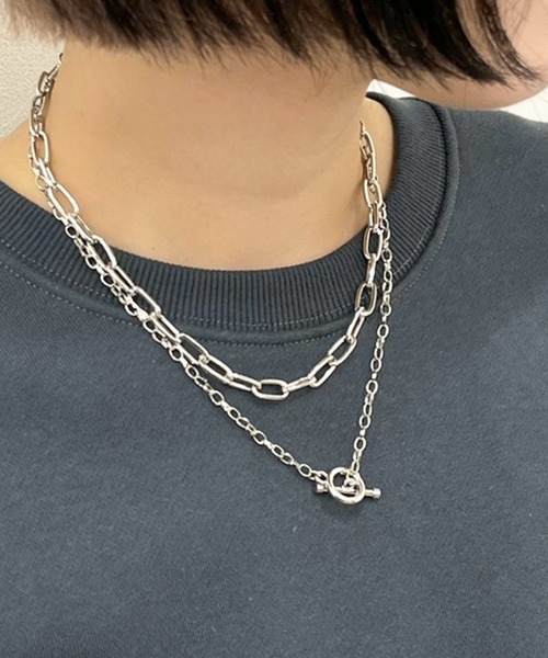 apres jour mignon(アプレジュールミニョン)の「【apresjour mignon×ARIAZ】2連チェーンネックレス(ネックレス・レディース・シルバー・ONESIZE)」の1枚目の写真