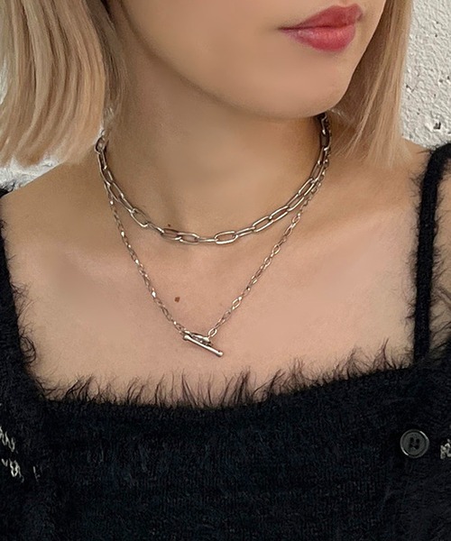 apres jour mignon(アプレジュールミニョン)の「【apresjour mignon×ARIAZ】2連チェーンネックレス(ネックレス・レディース・シルバー・ONESIZE)」の2枚目の写真