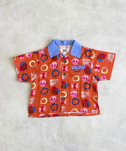 HOGAN RANCH WEAR（ホーガンランチウエア）の「ソウガラオープンカラーハンソデシャツ（90～150cm）（シャツ/ブラウス・キッズ・ミント/レッド/ピンク/ブラウン・90/100/110/120/130/140/150）」の4枚目の写真