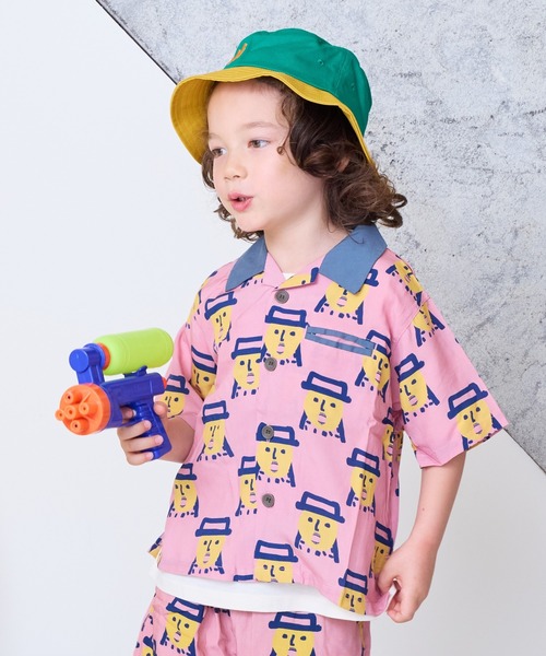 HOGAN RANCH WEAR（ホーガンランチウエア）の「ソウガラオープンカラーハンソデシャツ（90～150cm）（シャツ/ブラウス・キッズ・ミント/レッド/ピンク/ブラウン・90/100/110/120/130/140/150）」の3枚目の写真