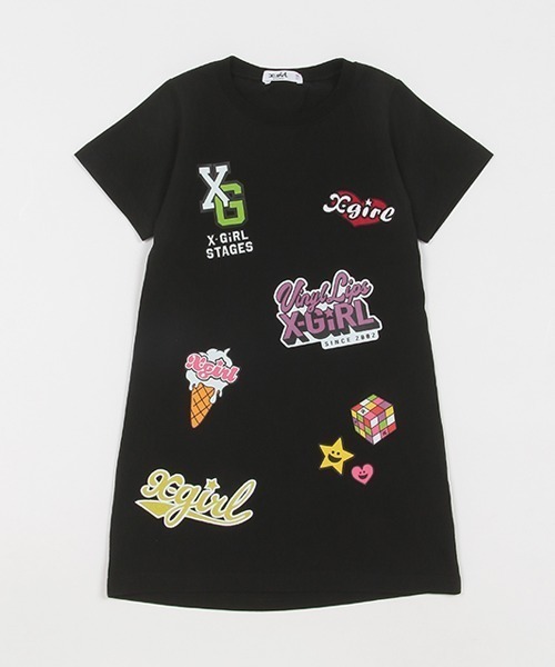 X-girl Stages（エックスガールステージス）の「マルチロゴ背中開きワンピース（ワンピース・キッズ・ラベンダー/ブラック/オフホワイト・80ｃｍ/90cm/100cm/110cm/120cm/130cm/140cm）」の2枚目の写真
