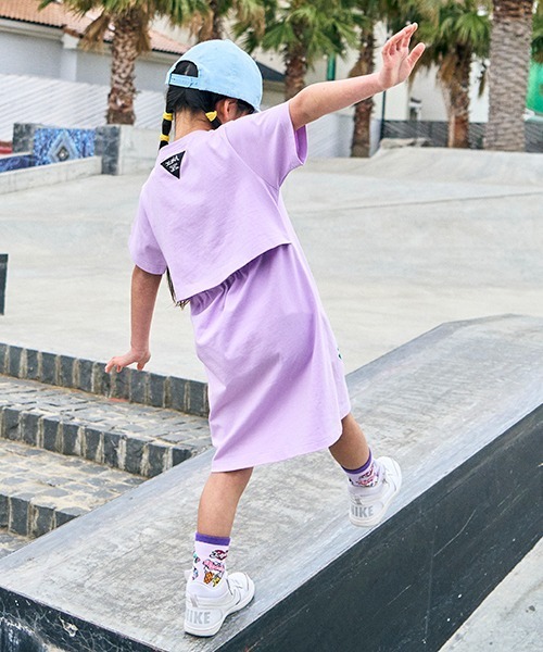 X-girl Stages（エックスガールステージス）の「マルチロゴ背中開きワンピース（ワンピース・キッズ・ラベンダー/ブラック/オフホワイト・80ｃｍ/90cm/100cm/110cm/120cm/130cm/140cm）」の19枚目の写真