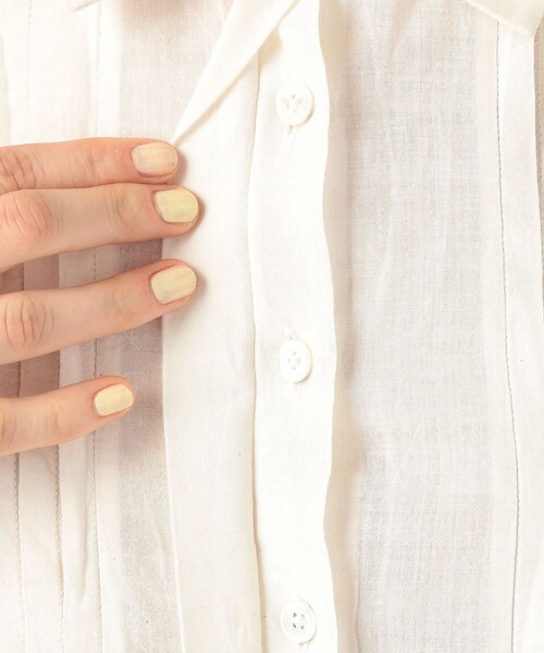 KHADI & CO(カディアンドコー)の「Khadi and Co TEA TREE コットンシャツ(シャツ/ブラウス・レディース・ブラック/ホワイト・M)」の5枚目の写真
