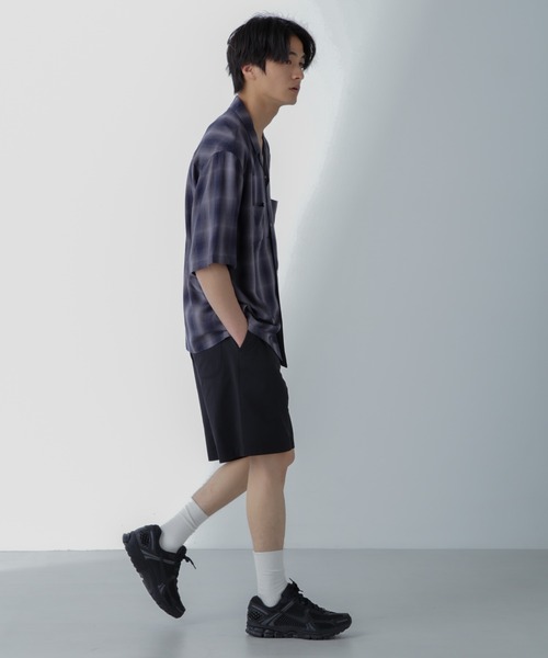 NANO universe（ナノユニバース）の「レーヨンオンブレチェックシャツ 半袖（シャツ/ブラウス・メンズ・グレー/ブルー/ブラック・S/M/L/XL）」の17枚目の写真