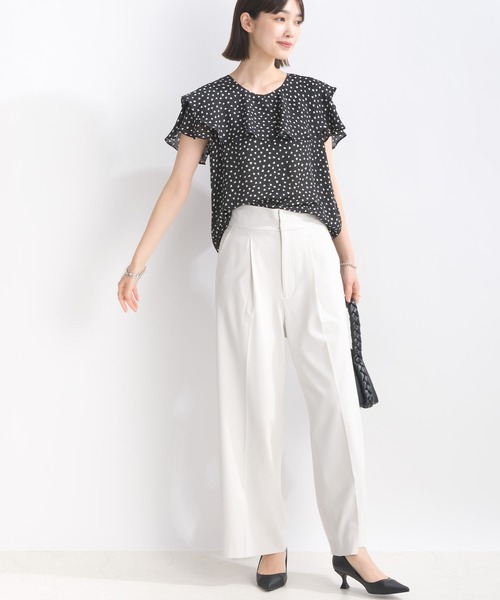 PICCIN PERLA（ピッチンペルラ）の「ラッフルカラーハートブラウス（シャツ/ブラウス・レディース・オフホワイト/ブラック・M）」の14枚目の写真