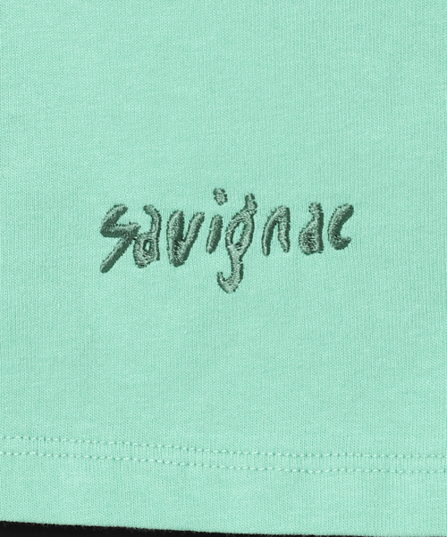 Savignac（サヴィニャック）の「SAVIGNAC (サビニャック) 別注 French Company プリント Tシャツ（Tシャツ/カットソー・メンズ・パープル/ホワイト/ホワイト系その他/ライトホワイト/モスグリーン/ブラック/ホワイト×ホワイト/ライトブルー/ブラック系その他・MEDIUM/LARGE/X-LARGE）」の15枚目の写真