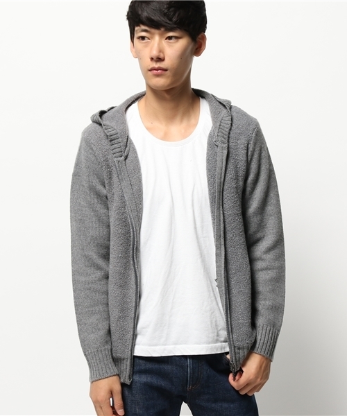 three dots（スリードッツ）の「three dots ウールニットパーカー