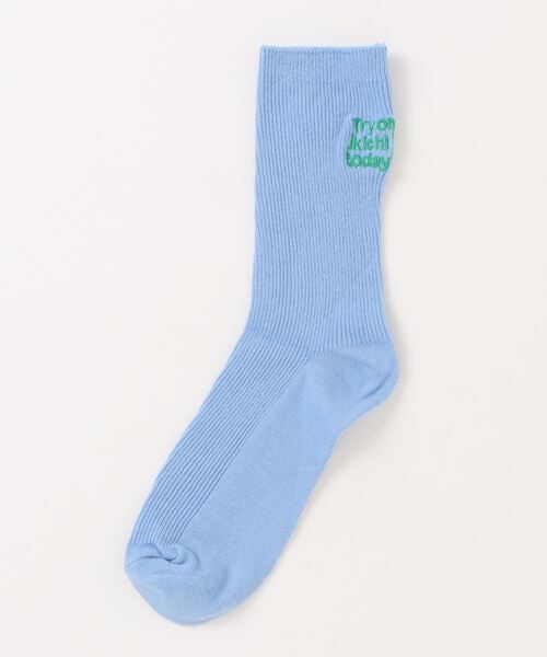BARELY BLUE（ベアリーブルー）の「【 BARELY BLUE / ベアリーブルー 】 バッグ メッセージ 刺繍 ソックス（ソックス/靴下・レディース・ブルー/ホワイト/ブラック/グレー/ブラウン/ピンク・FREE）」の10枚目の写真