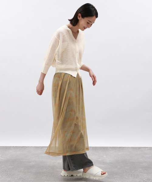 LAKOLE（ラコレ）の「透かし編みVネックカーディガン / 124152（カーディガン/ボレロ・レディース・ブラック/ブルー/オフホワイト/グレー・FREE）」の11枚目の写真