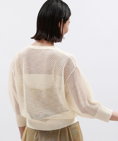 LAKOLE（ラコレ）の「透かし編みVネックカーディガン / 124152（カーディガン/ボレロ・レディース・ブラック/ブルー/オフホワイト/グレー・FREE）」の14枚目の写真