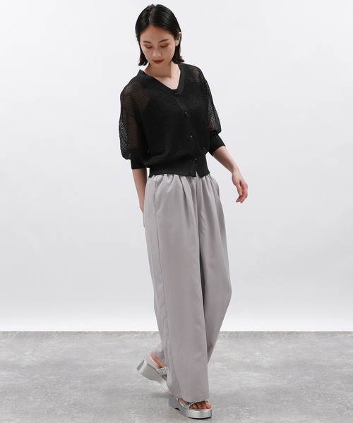 LAKOLE（ラコレ）の「透かし編みVネックカーディガン / 124152（カーディガン/ボレロ・レディース・ブラック/ブルー/オフホワイト/グレー・FREE）」の18枚目の写真