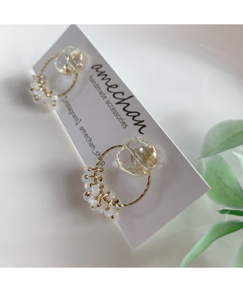 VIBGYOR（ヴィブジョー）の「【amechan】ボヌール（ピアス）(MA)（ピアス（両耳用）・レディース・クリア/その他/オレンジ・FREE）」の5枚目の写真