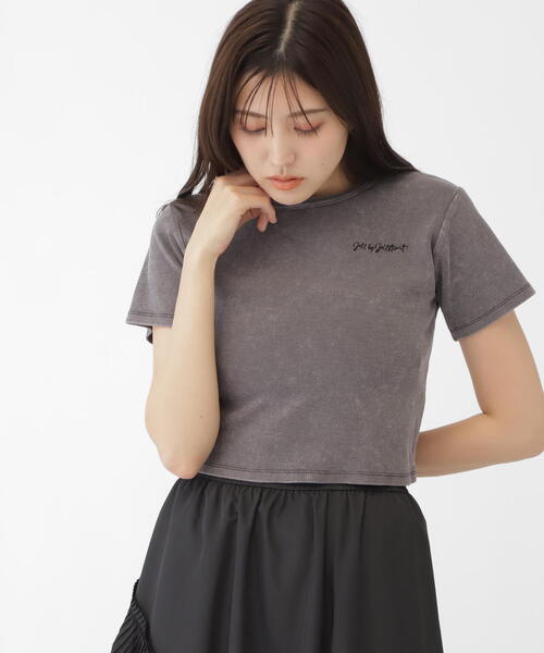 JILL by JILL STUART(ジルバイジルスチュアート)の「◇ダメージ加工コンパクトロゴTシャツ(Tシャツ/カットソー・レディース・ピンク/グレー・FREE)」の8枚目の写真